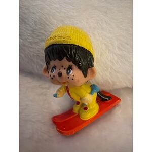 Vintage 1979 Sekiguchi Monchhichi Skiing PVC Figure Boy Monkey Toy Skier